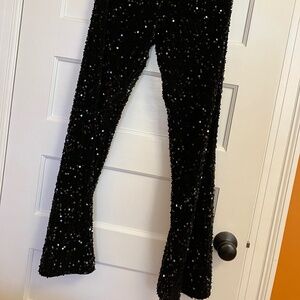 J. McLaughlin Black Sequin Carter Pants size 6